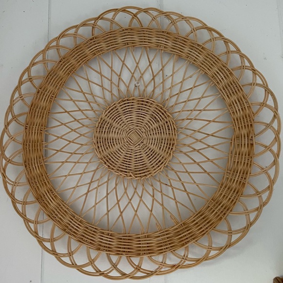 Vintage | Accents | Vintage Wicker Wall Decor Floral Mandala ...